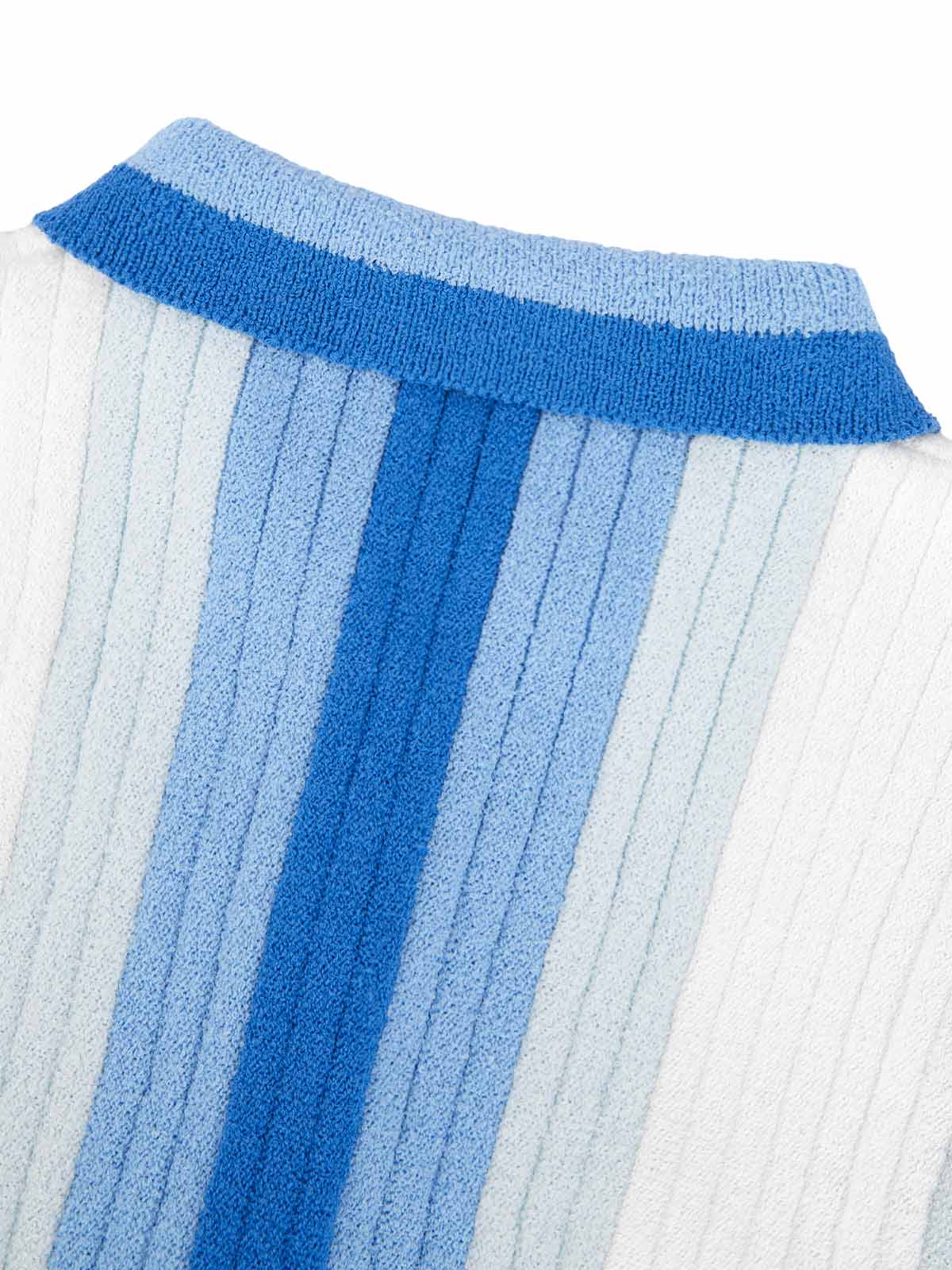 Sneakerhill Gradient Stripe Knit Short Sleeve Cardigan