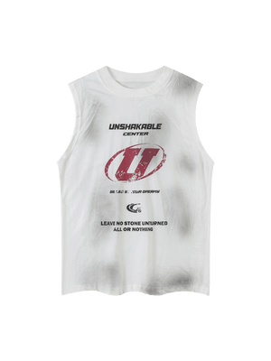 Sneakerhill Original Logo Printed Hand-painted Street Rap Vest SP240704IJ55