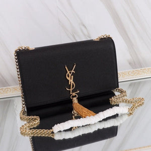 Sneakerhill - Medium Kate Tassel Bag With Chain Black - sneakerhillcom