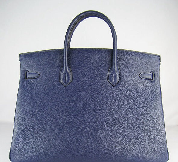 Hermes Birkin 35cm Togo Leather Handbags 6099 Dark Blue Golden - sneakerlandnet