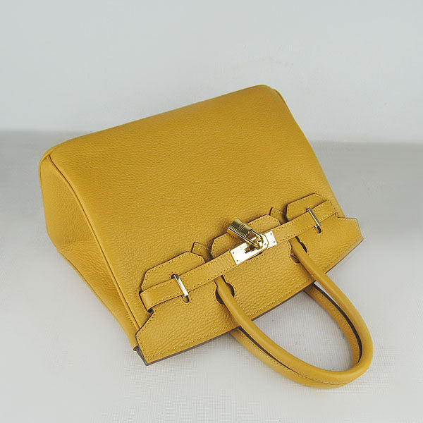 Birkin 30cm Togo Leather Handbags Yellow Golden Kilta bags