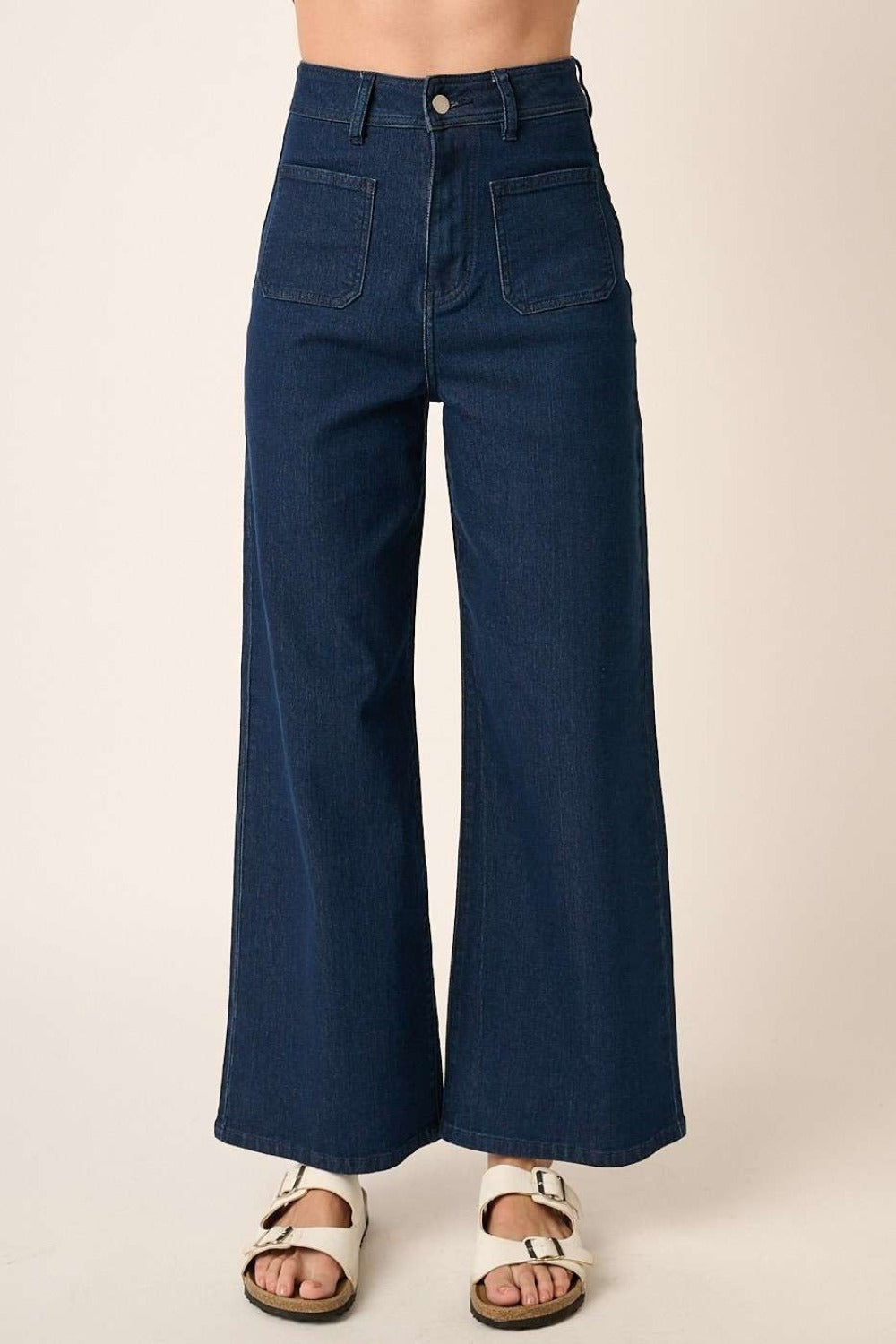 Mittoshop High Waist Wide Leg Jeans Trendsi