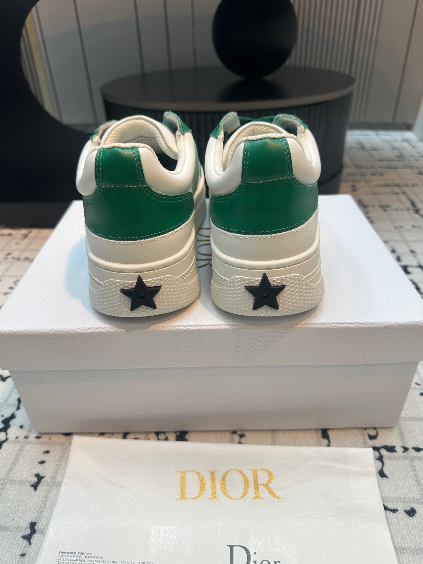 DOR Star Platform Sneaker Green Calfskin and Suede-163 - sneakerhillcom