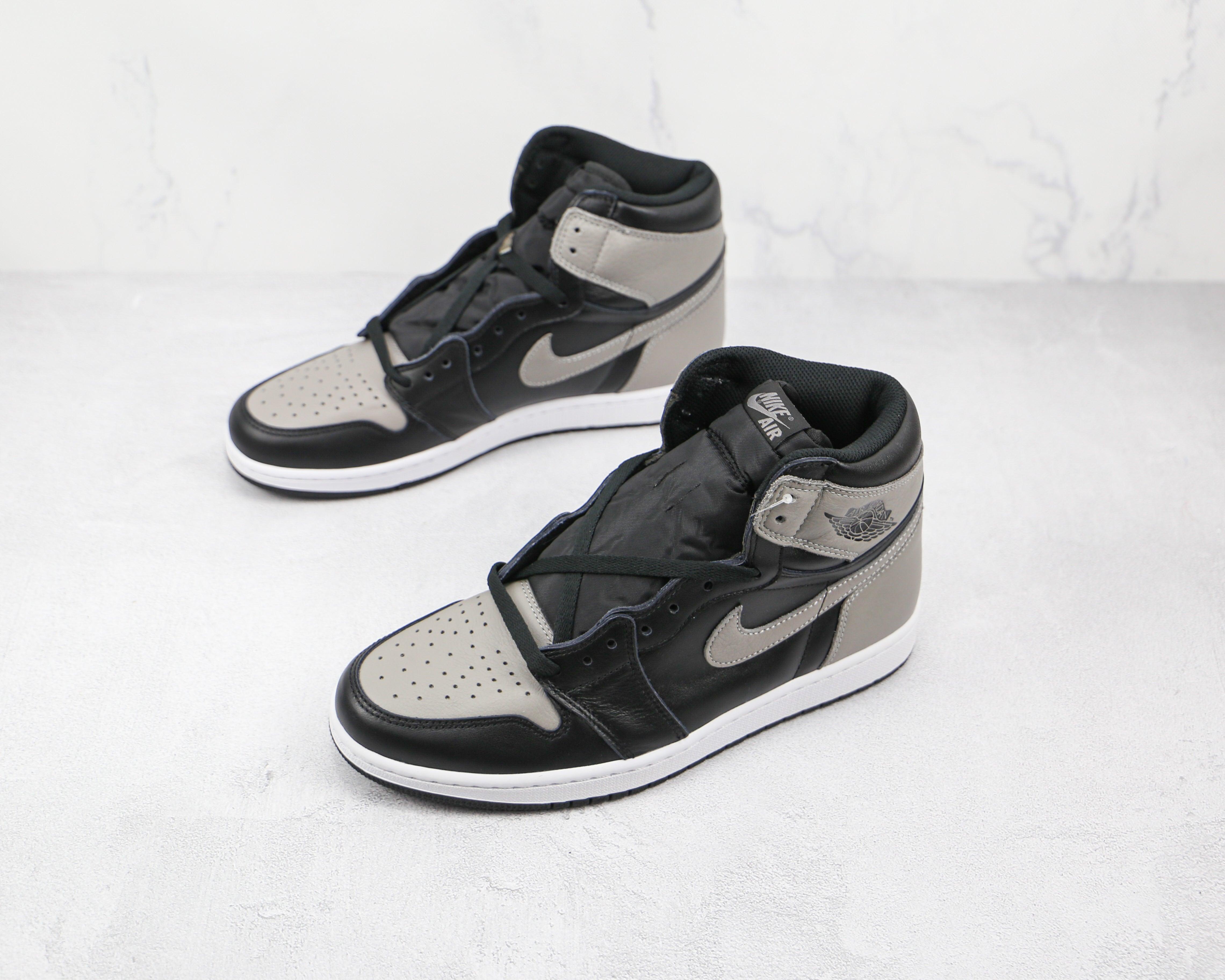 Custom Black Grey Jordan 1 High Q ( Customs And Box ), Jordan 1 Sneakers LUXURYSTEPSCO