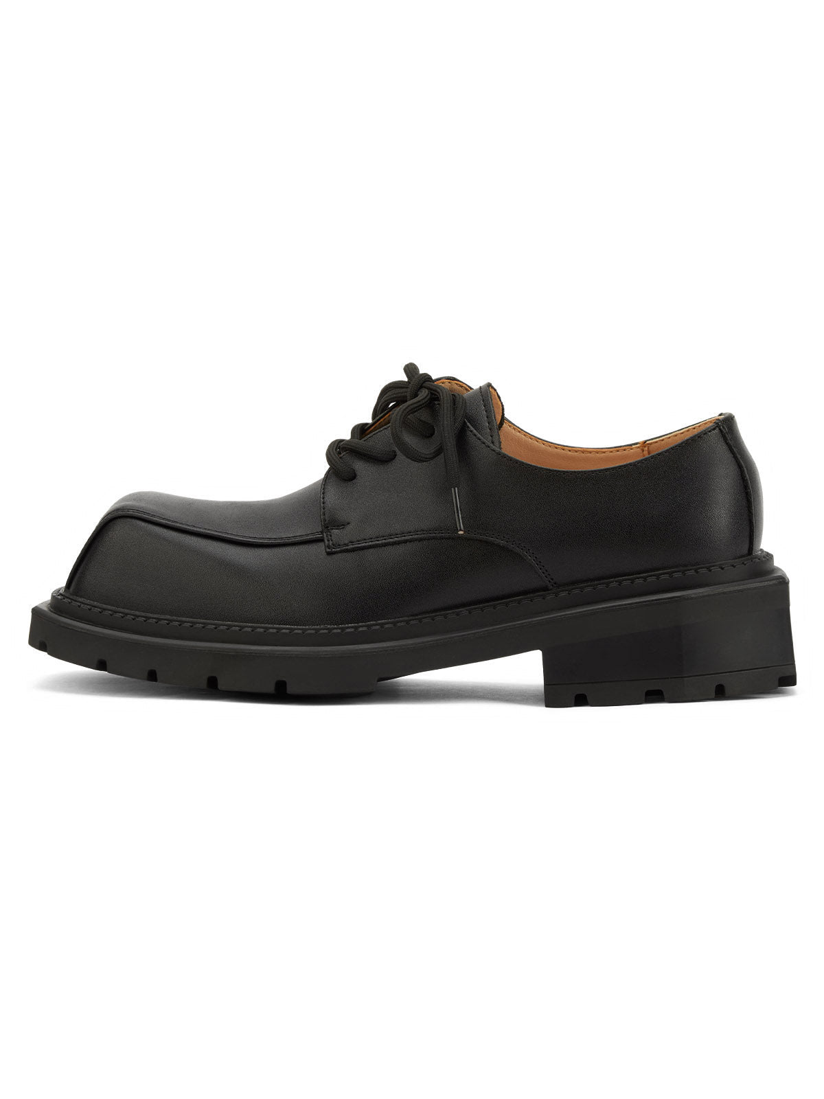 Black Square Toe Leather Shoes - 2119 - sneakerhillcom