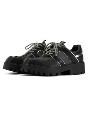 Sneakerhill High Street Hip Hop Metal Design Leather Shoes