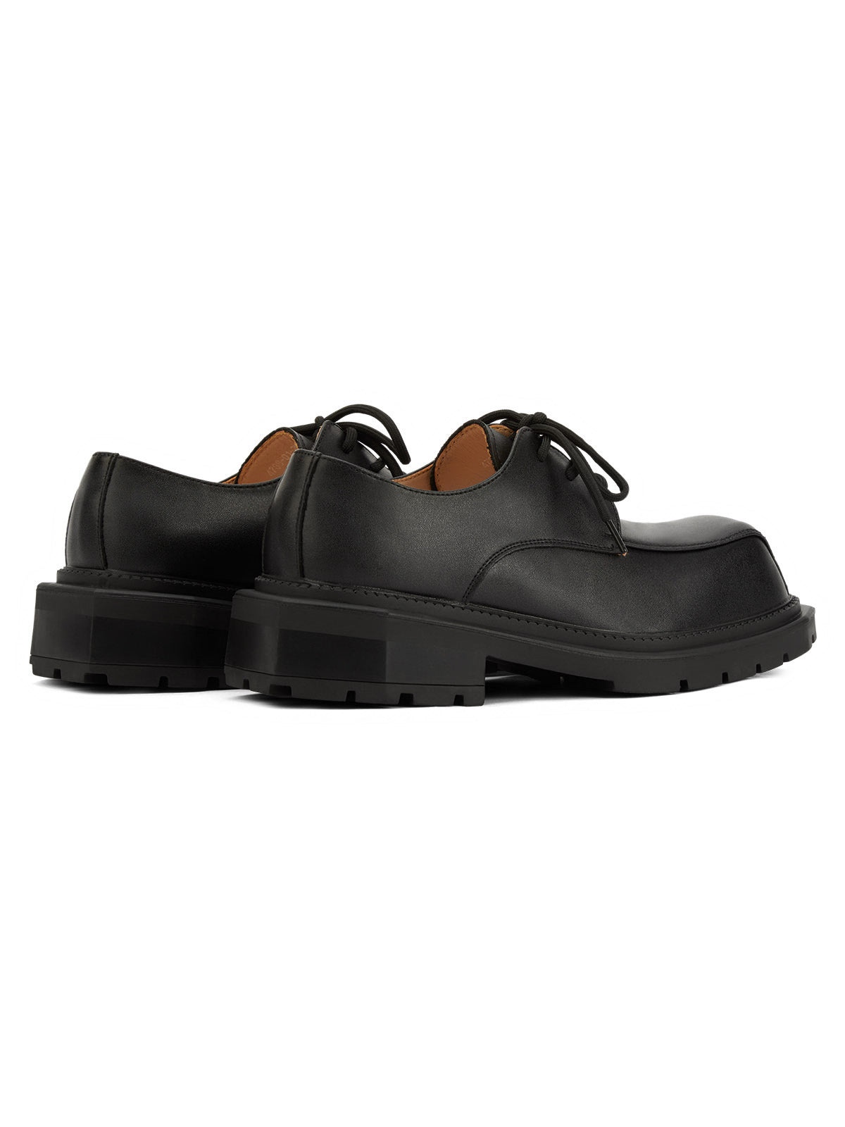 Black Square Toe Leather Shoes - 2119 - sneakerhillcom