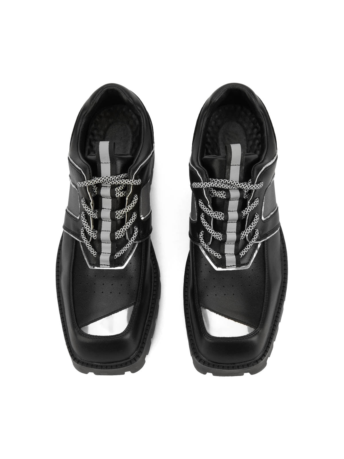 Sneakerhill High Street Hip Hop Metal Design Leather Shoes