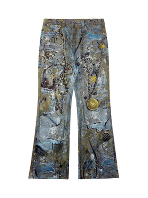 Sneakerhill Graffiti BORO Destruction Chain Jeans - 2110 - sneakerhillcom