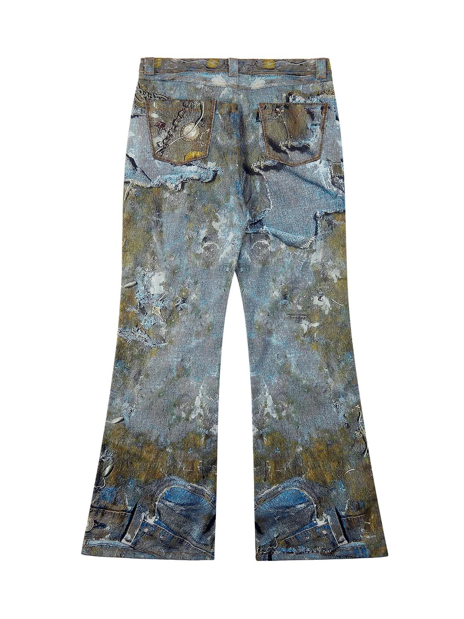 Sneakerhill Graffiti BORO Destruction Chain Jeans - 2110 - sneakerhillcom