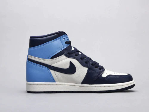 Custom Blue Black White Jordan 1 High Q AJ1 Obsidian UNISEX ( Customs And Box ), Jordan 1 Sneakers FREE SHIPPING WITH FEDEX luxurysteps