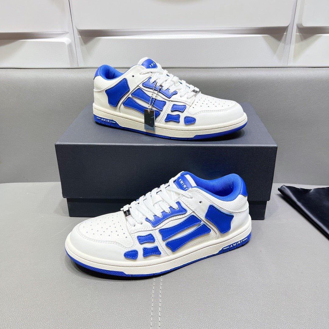 AMR Skel Top Low Blue and White Sneakers-156 - sneakerhillcom