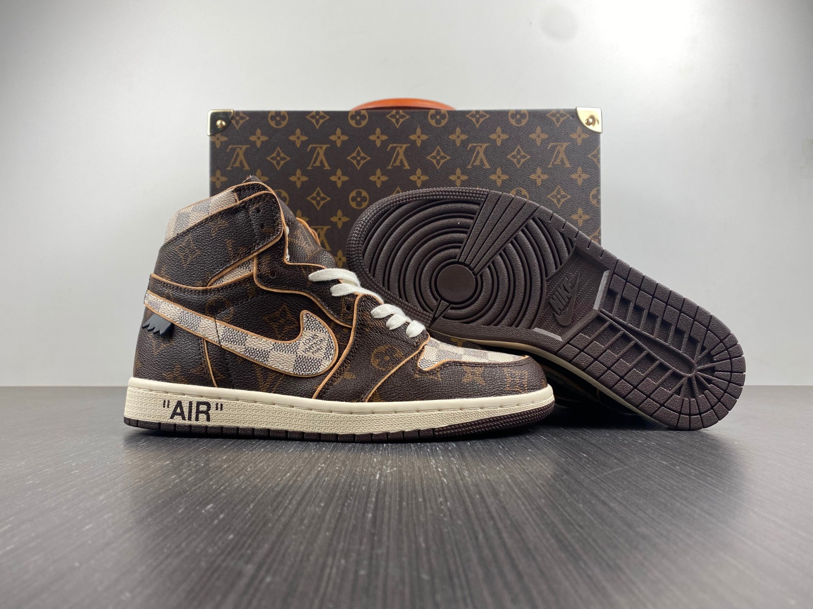 Custom Air Jordan 1 x LV x OFF-W Monogram sneakerhypes