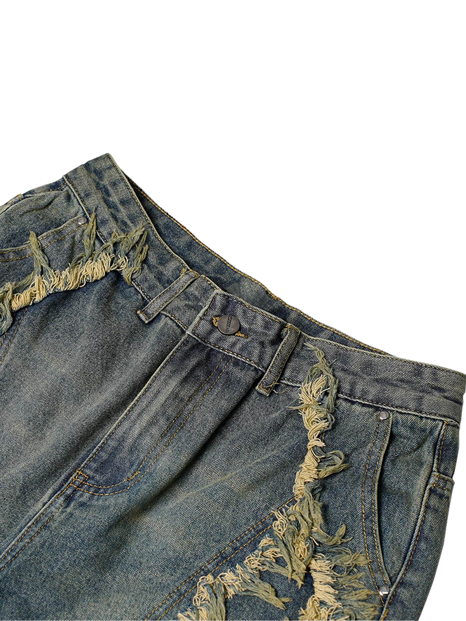 Sneakerhill High Street Washed Distressed Denim Shorts - 2100 SP240527SWIT