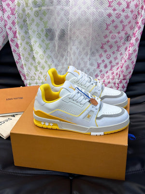 LUV Women's Yellow and White Trainer  Sneakers-097 - sneakerhillcom