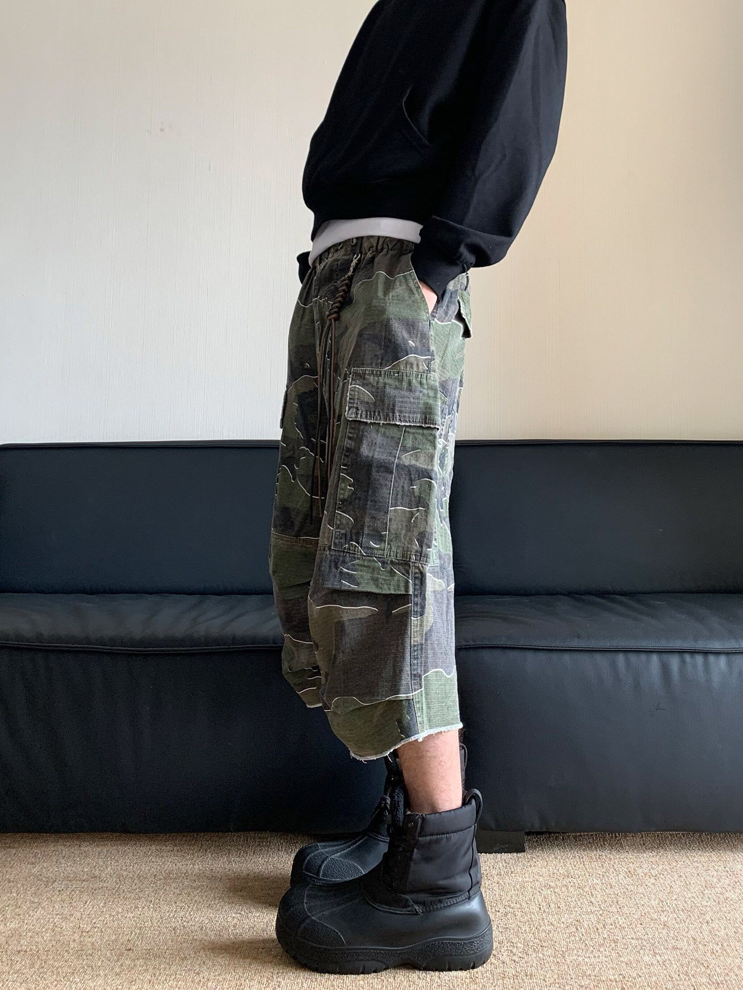 Sneakerhill Retro Camouflage Workwear Baggy Jorts