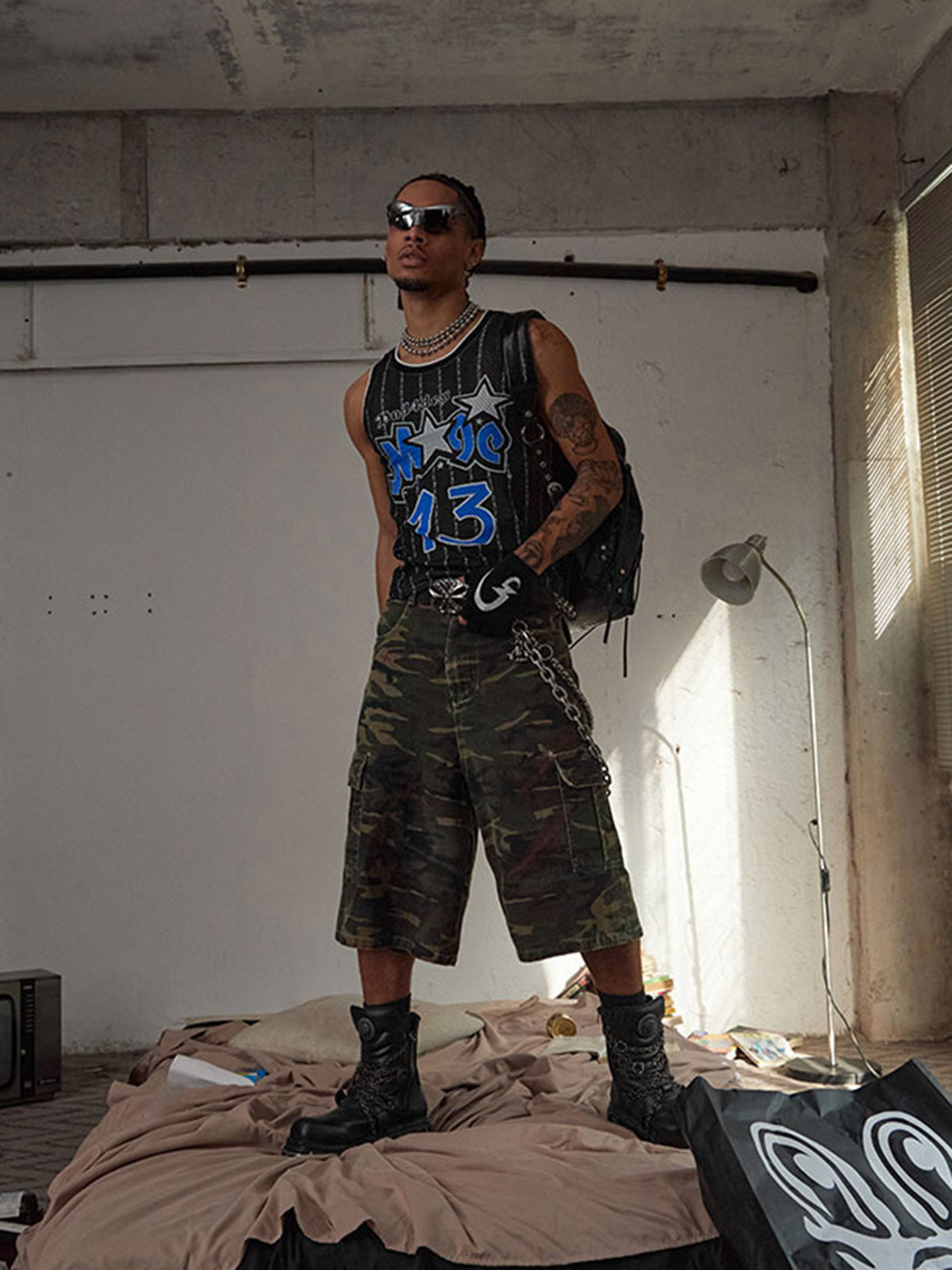 Sneakerhill Multi Pockets Camo Jorts