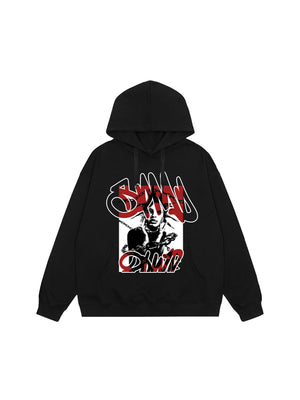 Sneakerhill High Street Hip-Hop Print Hoodie