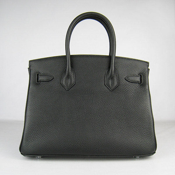 Birkin 30cm Togo Leather Handbags Black Silver - sneakerlandnet