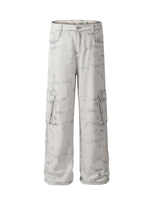 Sneakerhill Workwear Multi-Pocket Tie-Dye Pants