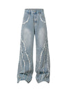 Sneakerhill High Street Hip-hop Washed Fur Jeans - sneakerhillcom