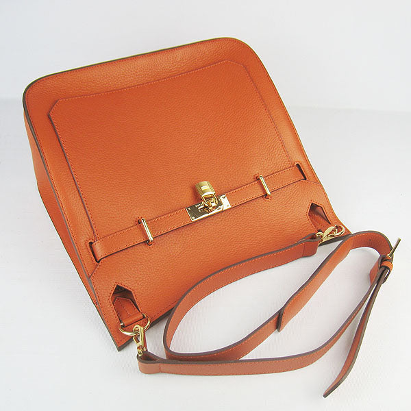 Leather Shoulder bag H6508 orange golden Kilta bags