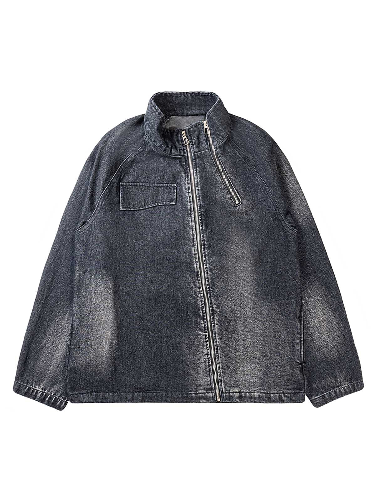 Sneakerhill Washed Distressed Denim Jacket - sneakerhillcom