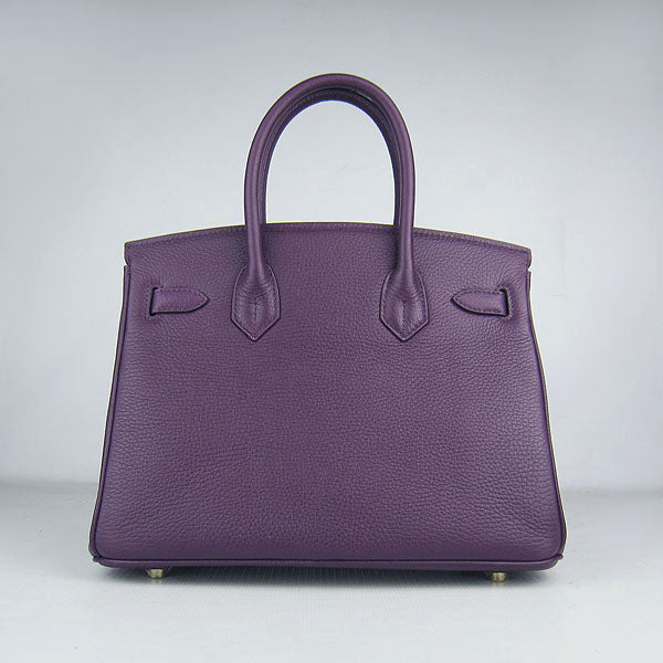 Birkin 30cm Togo leather Handbags purple golden Kilta bags