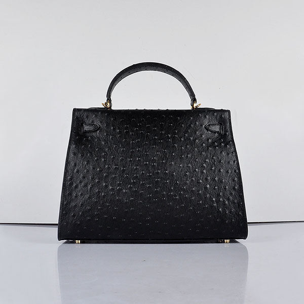 HMS Kelly 32cm Ostrich Vein 6108 Black Golden Kilta bags