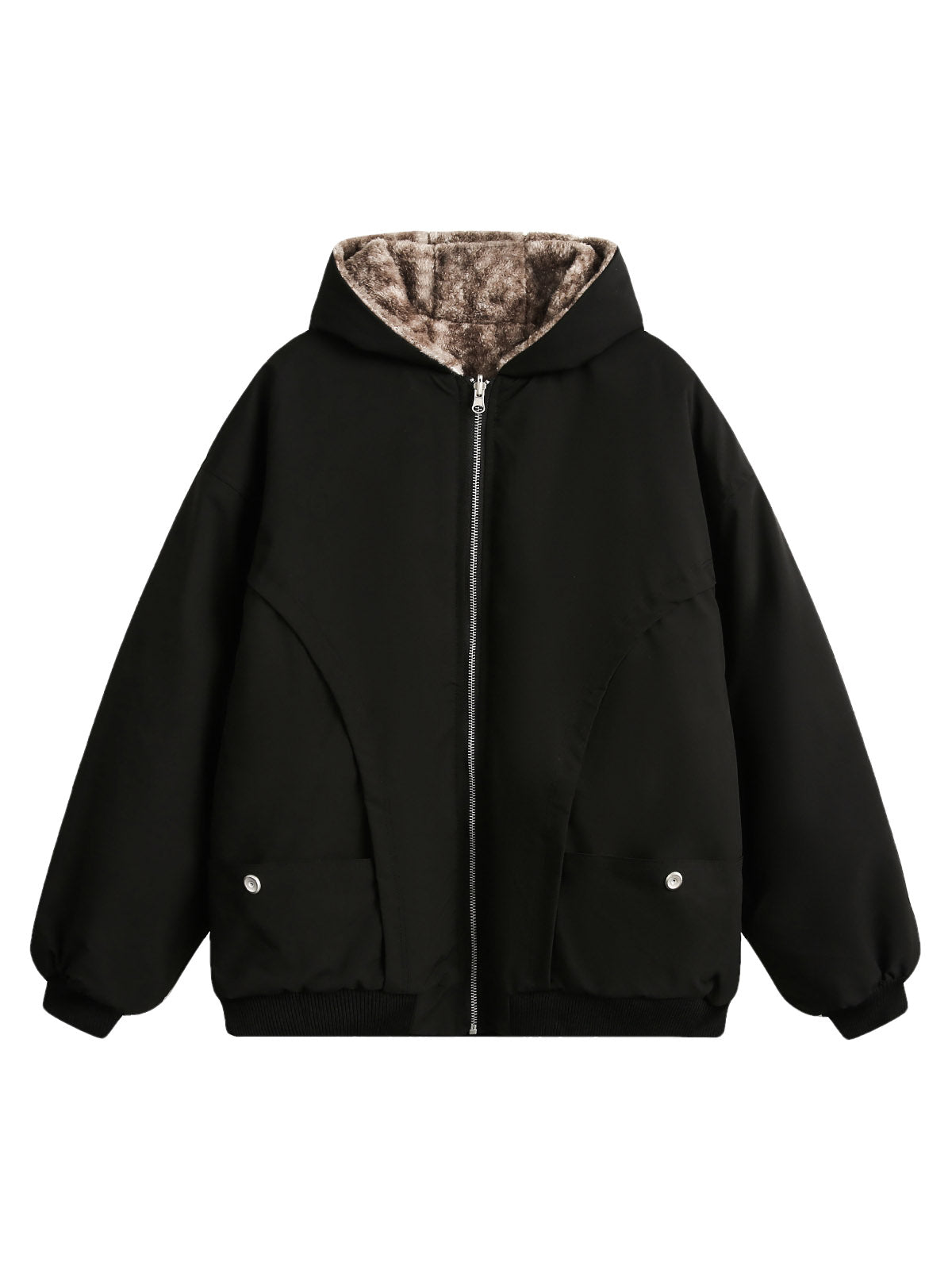 Sneakerhill Faux Lambswool Reversible Jacket - sneakerhillcom