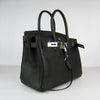 Birkin 30cm Togo Leather Handbags Black Silver - sneakerlandnet