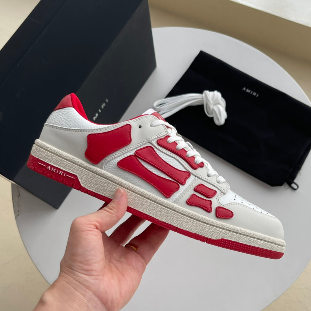 AMR Skel Top Low Red and White Sneakers-193 - sneakerhillcom