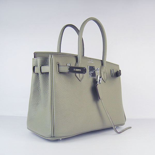 Birkin 30cm Togo Leather Handbags Dark Grey Silver - sneakerlandnet