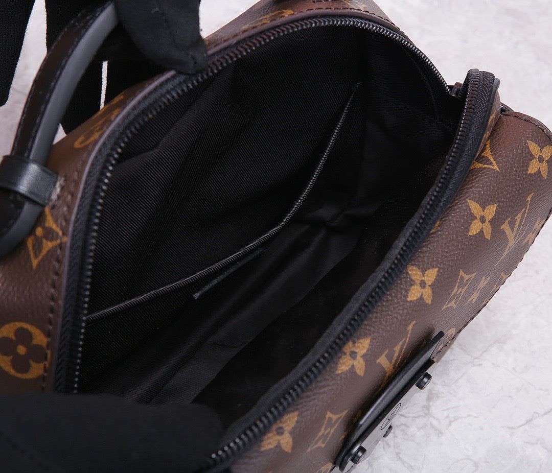 Sneakerhill - S Lock Monogram Bag Brown/Black - sneakerhillcom