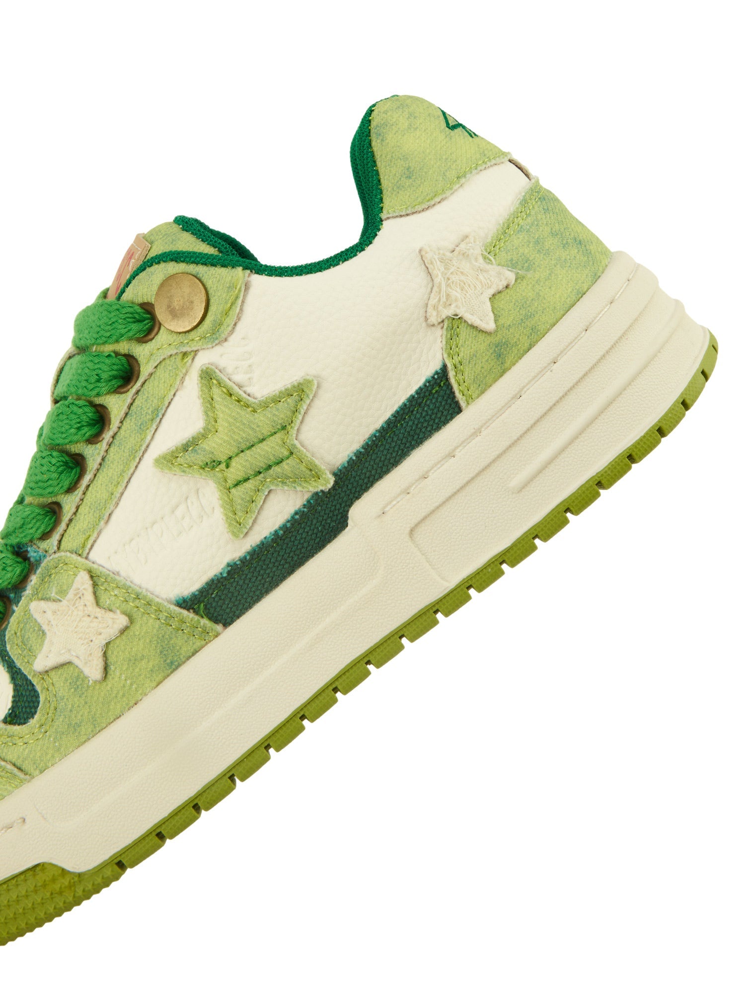 Avocado Green Star Chunky Sneakers - sneakerhillcom