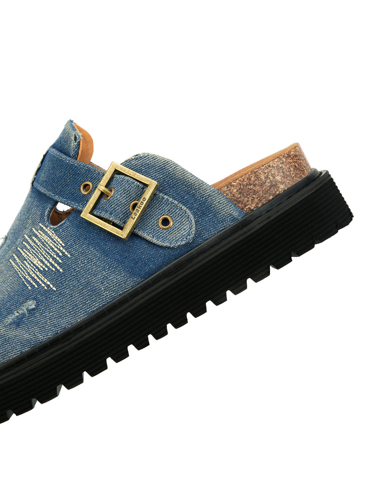 Sneakerhill Vintage Denim Embroidered Birkenstocks