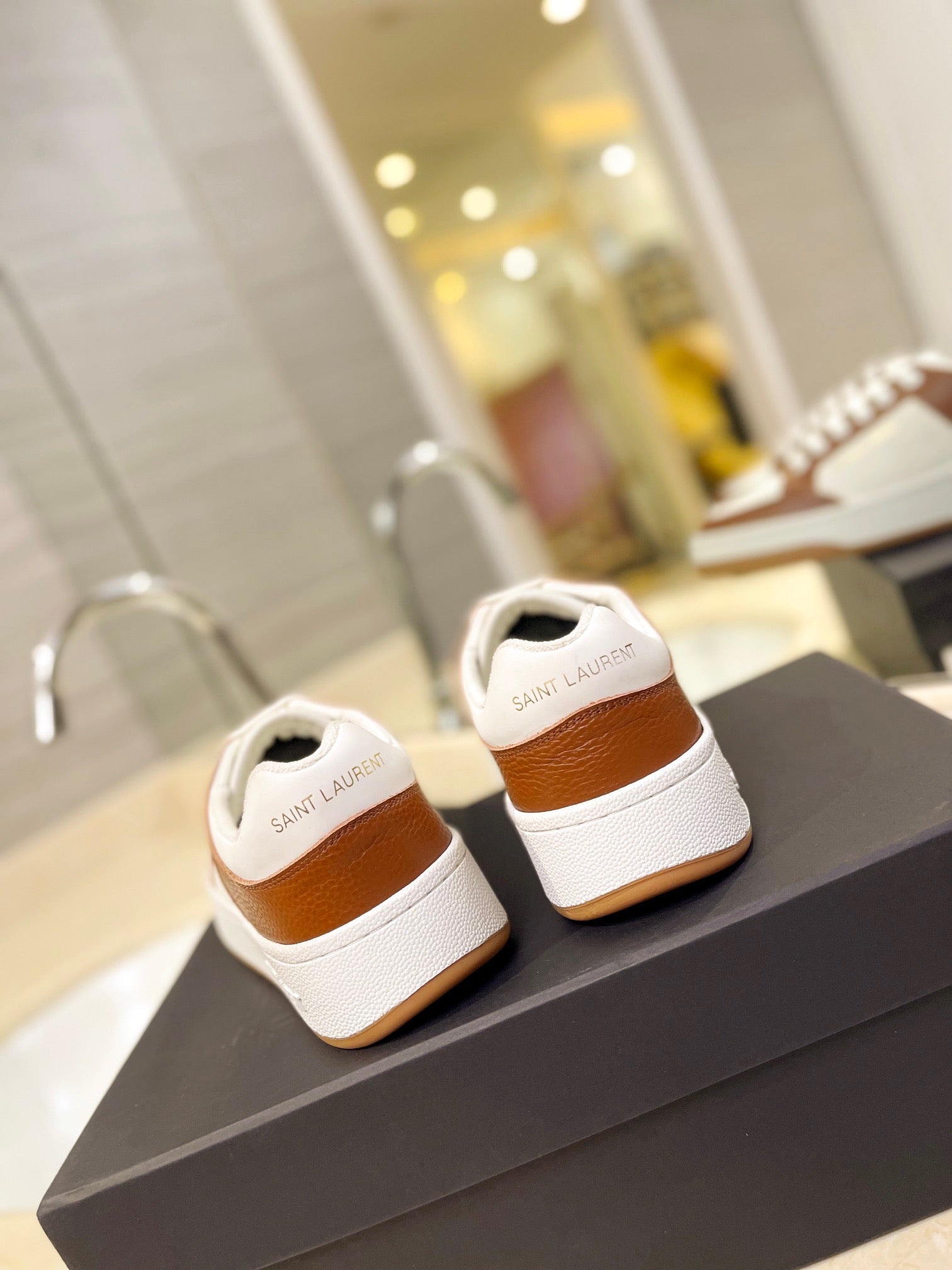 VSL Brown and White Leather Sneakers-166 - sneakerhillcom