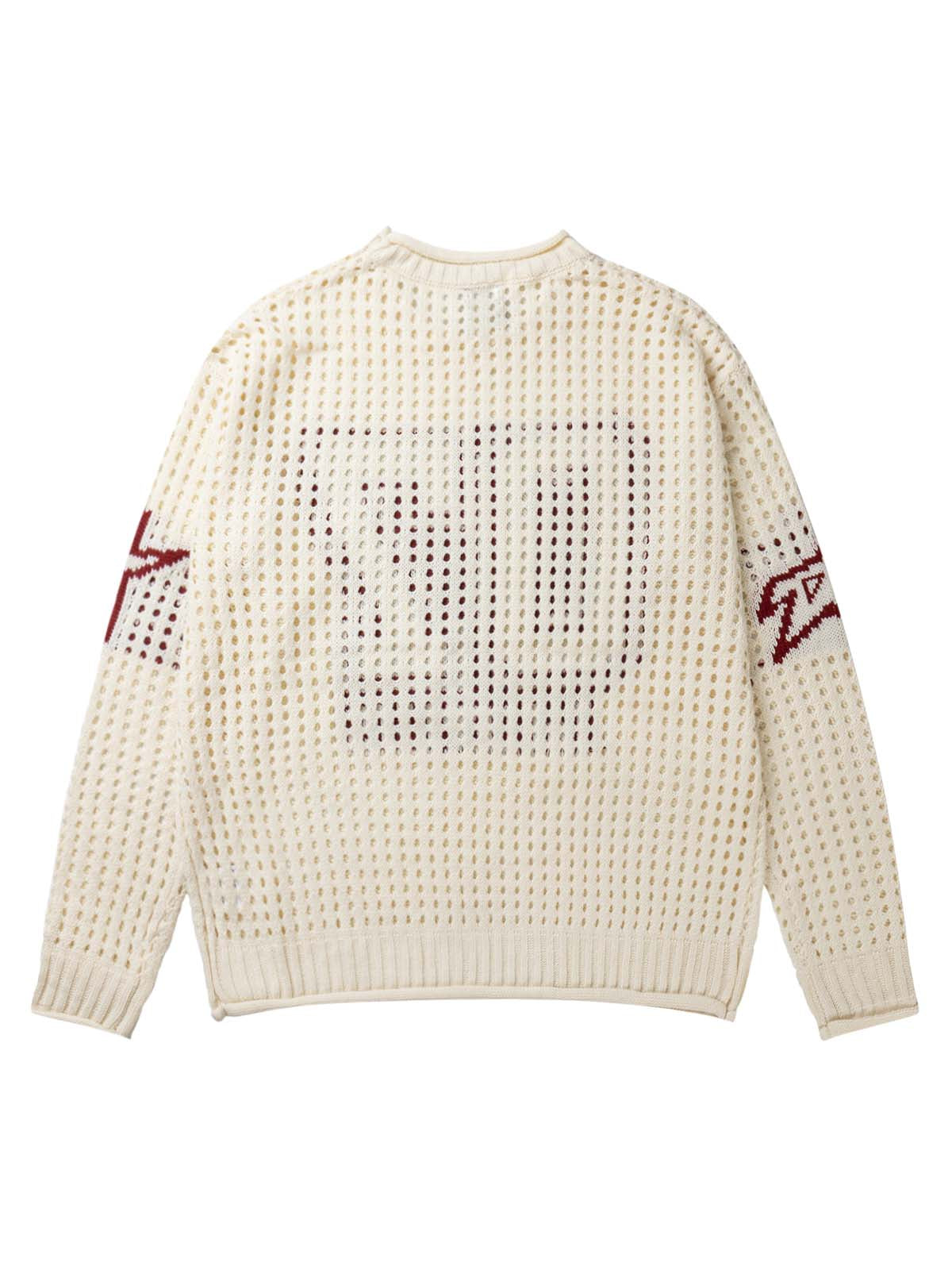 Sneakerhill Openwork Jacquard Knit Sweater