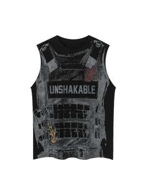 Sneakerhill Street Vintage Distressed Body Armor Print Vest SP24070472DH