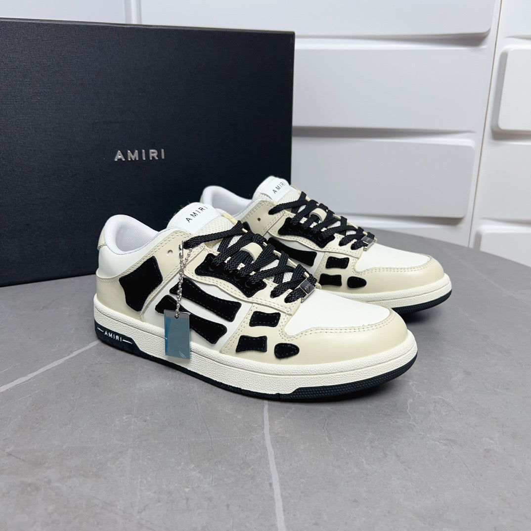 AMR Skel Top Low Black, Beige, and White Sneakers-147 - sneakerhillcom