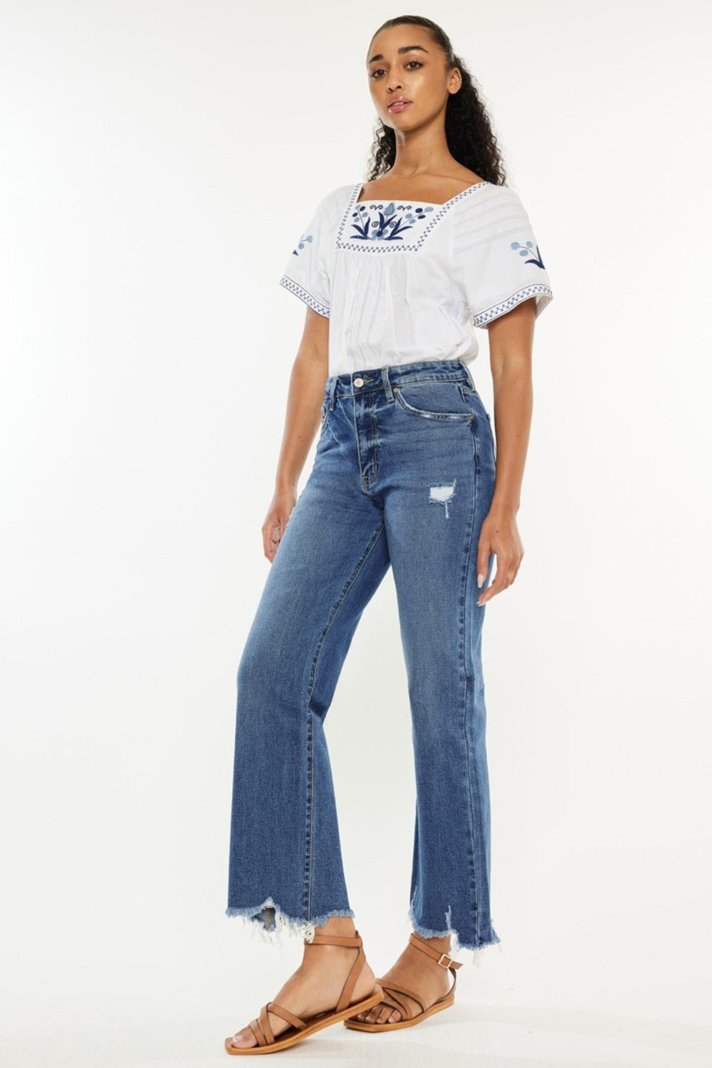 Kancan Full Size High Rise Slim Wide Leg Jeans Trendsi