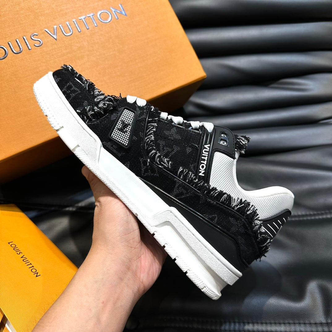 LUV Trainer Black Denim Sneakers -069 - sneakerhillcom