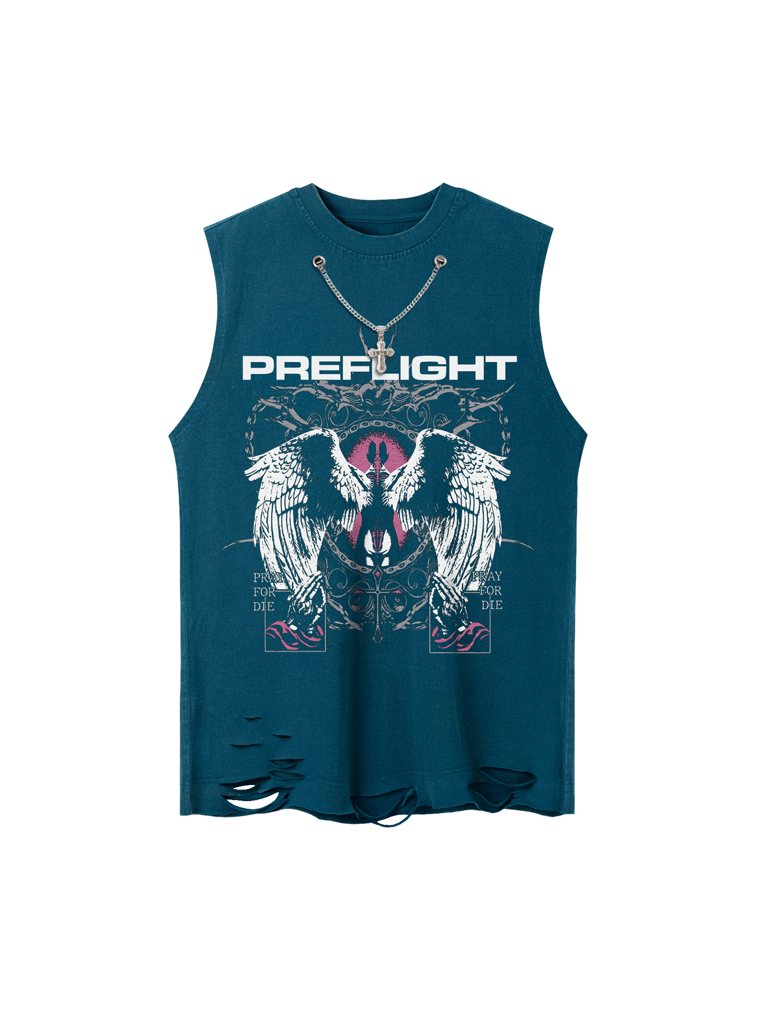 Sneakerhill Angel Wings Street Rap Vest SP240704BO1Q