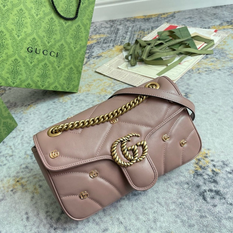 Sneakerhill - GG Shoulder Bag Rose Brown - sneakerhillcom