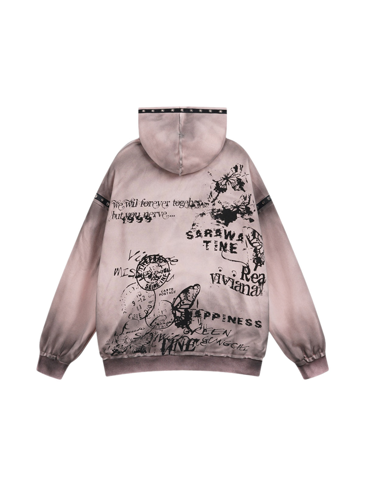 Sneakerhill Vintage Dirty Graffiti Hooded Jacket - sneakerhillcom