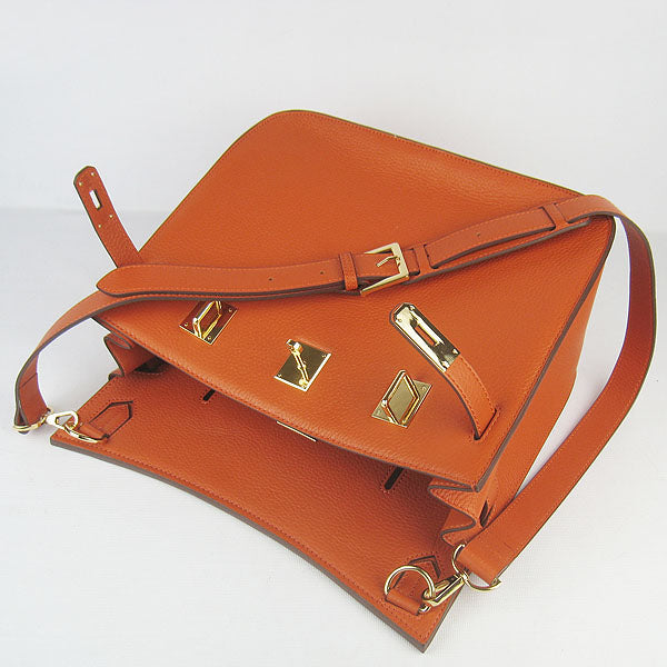 Leather Shoulder bag H6508 orange golden Kilta bags