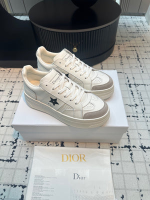 DOR Star Platform Sneaker White Calfskin and Suede-161 - sneakerhillcom