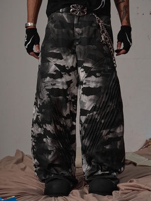 Sneakerhill Tie-Dye Baggy Snow Camouflage Pants - 2109