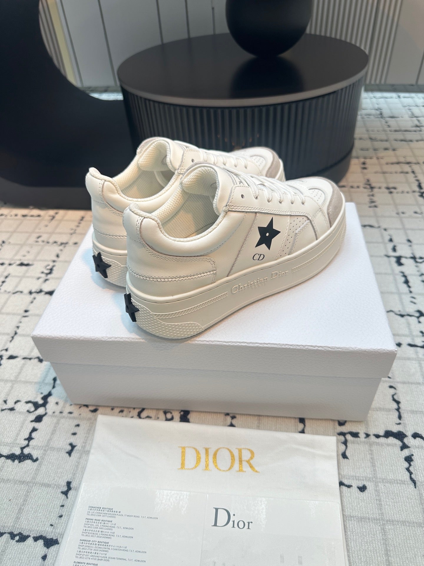 DOR Star Platform Sneaker White Calfskin and Suede-161 - sneakerhillcom