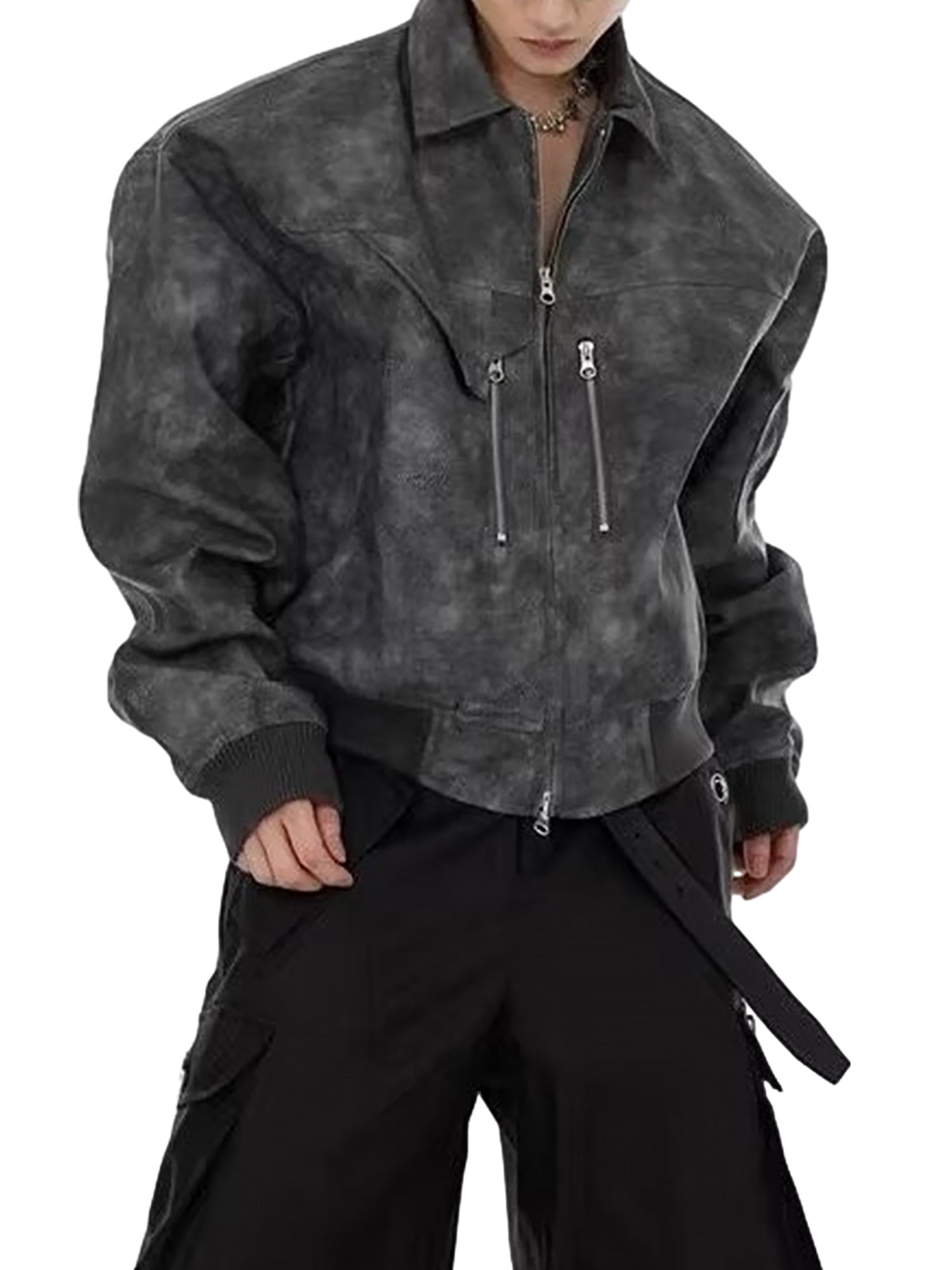 Sneakerhill Vintage Motorcycle Suede Street Rap Jacket - sneakerhillcom